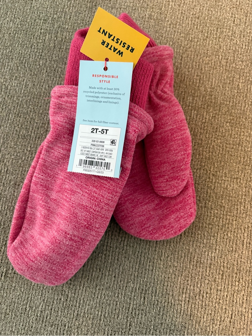 Kids Pink Mittens